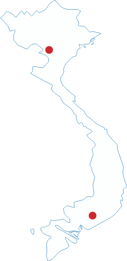 Map of Vietnam showing UArizona locations