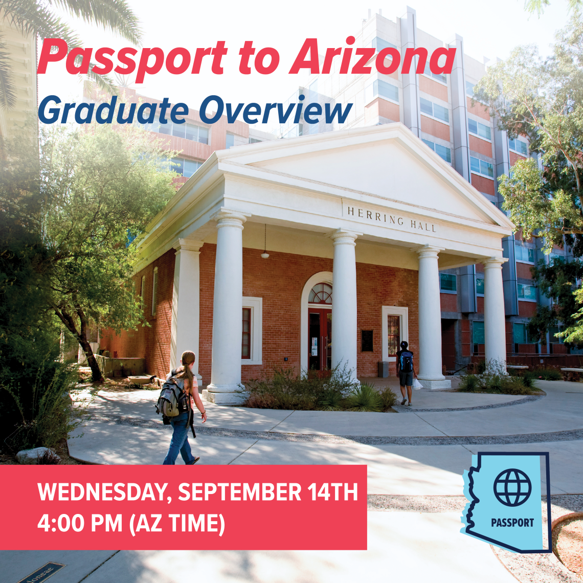 Graduate Overview: Student walking on Arizona campus